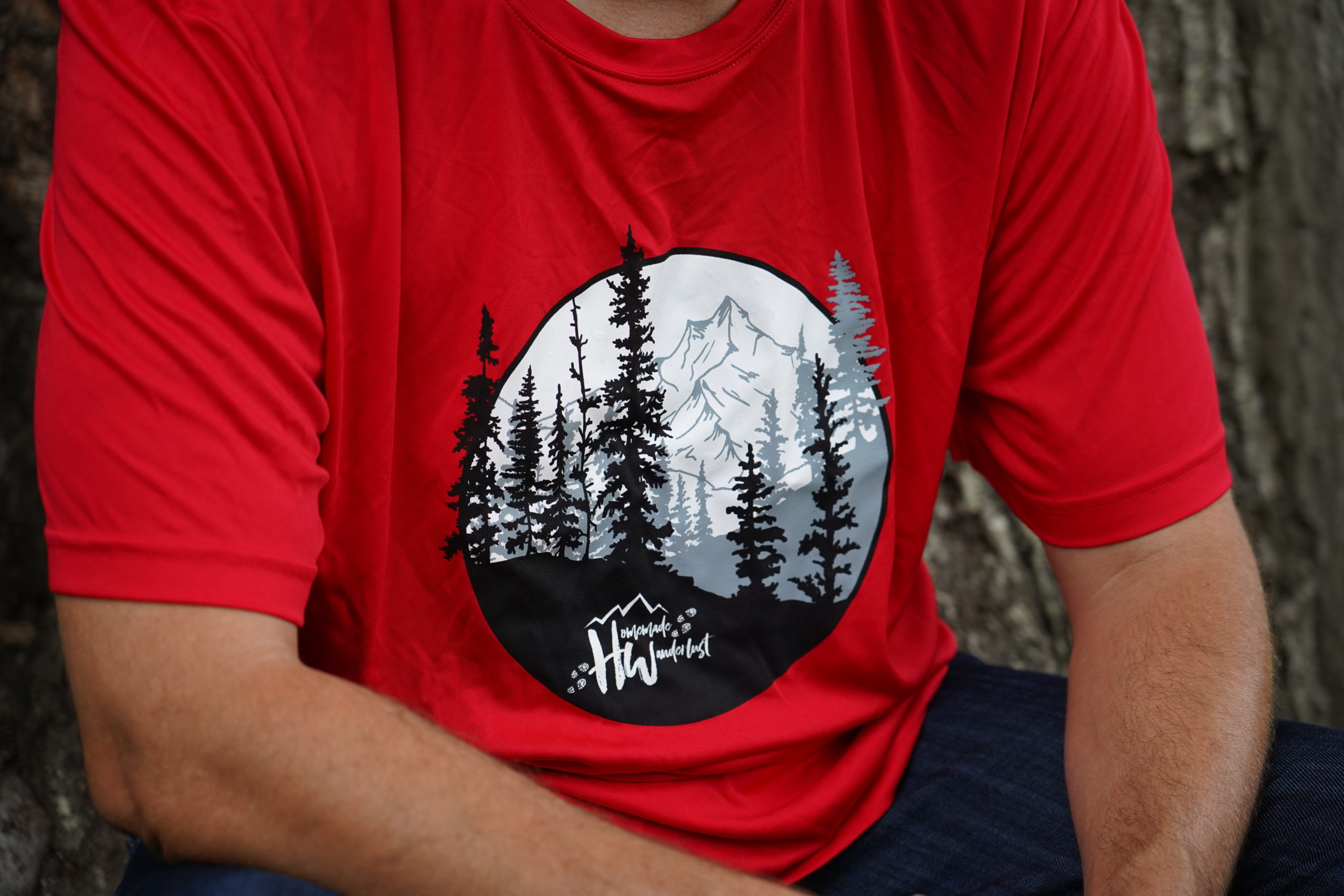 Mountain Design Logo Athletic T-Shirts - Homemade Wanderlust